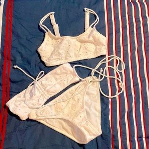 Broderie White Eyelet Bikini Set